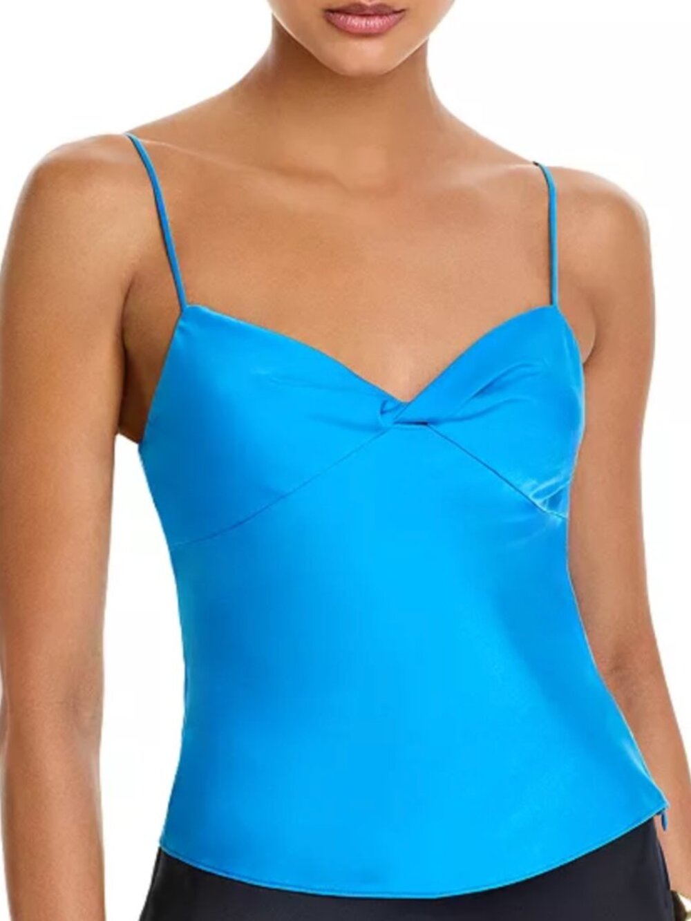 NIA Tripp Top Blue Satin Twist Front Cami Bloomingdale's Exclusive